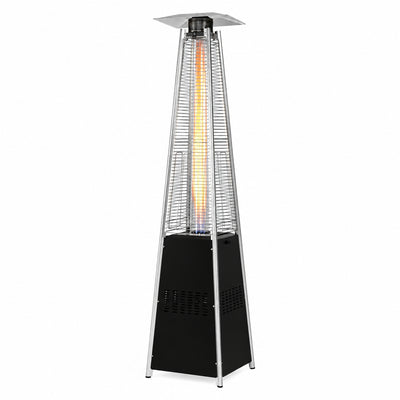 48,000 BTU Steel Propane Standing Pyramid Patio Heater with Wheels Ideal for Backyard Balcony 6-8 People
