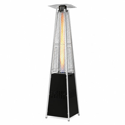 48,000 BTU Steel Propane Standing Pyramid Patio Heater with Wheels Ideal for Backyard Balcony 6-8 People