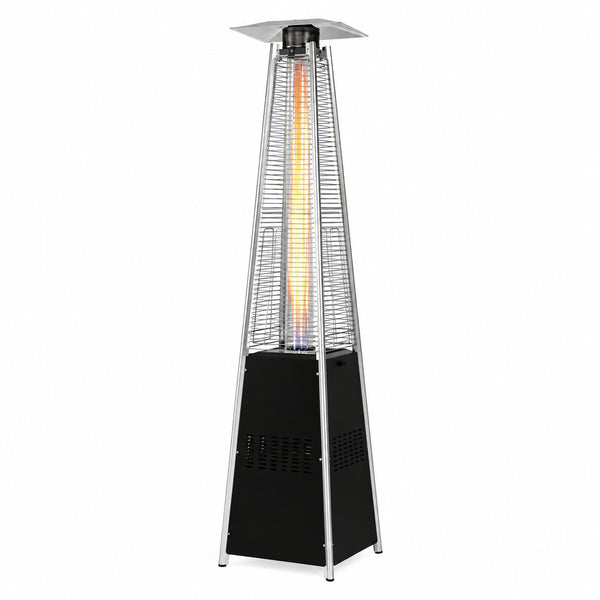 48,000 BTU Steel Propane Standing Pyramid Patio Heater with Wheels Ideal for Backyard Balcony 6-8 People